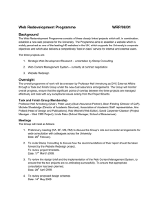 Web Redevelopment Programme  WRP/08/01 Background