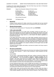 UNIVERSITY OF EXETER LIBRARY SPACE REORGANISATION: TASK AND FINISH GROUP