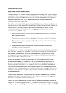 Academic Probation Periods Background to length of probation periods