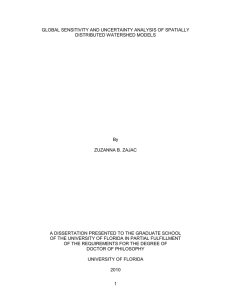 GLOBAL SENSITIVITY AND UNCERTAINTY ANALYSIS OF SPATIALLY DISTRIBUTED WATERSHED MODELS By