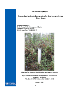 Groundwater Data Processing for the Loxahatchee River Basin Data Processing Report