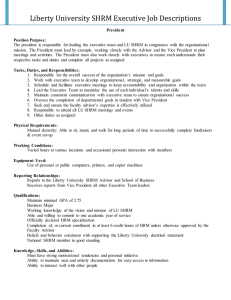 Liberty University SHRM Executive Job Descriptions