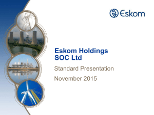 Eskom Holdings SOC Ltd Standard Presentation November 2015