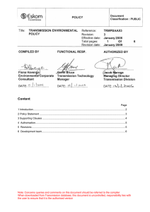 Reference: TRANSMISSION ENVIRONMENTAL Revision: