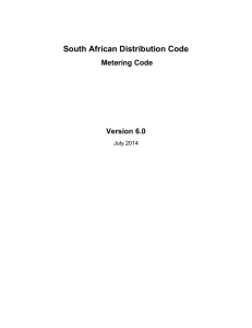 South African Distribution Code Metering Code Version 6.0