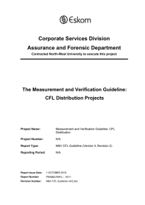 Corporate Services Division Assurance and Forensic Department  The Measurement and Verification Guideline: