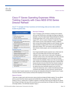 Cisco IT Saves Operating Expenses While Director Refresh Cisco