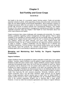 Chapter 5 Soil Fertility and Cover Crops