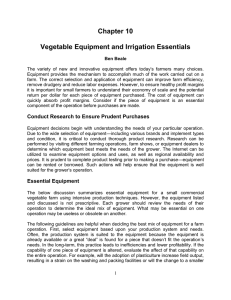 Chapter 10  Vegetable Equipment and Irrigation Essentials