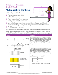 Multiplicative Thinking Bridges in Mathematics Grade 4 Unit 1