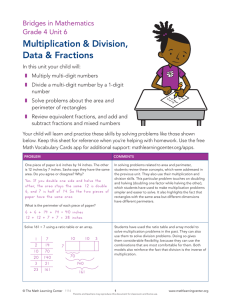 Multiplication &amp; Division, Data &amp; Fractions Bridges in Mathematics Grade 4 Unit 6