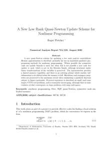 A New Low Rank Quasi-Newton Update Scheme for Nonlinear Programming Roger Fletcher