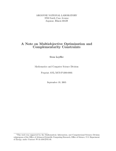 A Note on Multiobjective Optimization and Complementarity Constraints