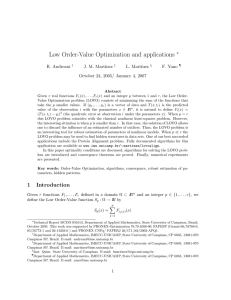 Low Order-Value Optimization and applications ∗ R. Andreani J. M. Mart´ınez