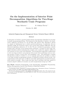 On the Implementation of Interior Point Decomposition Algorithms for Two-Stage