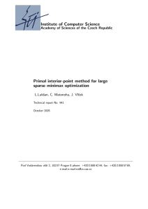 Institute of Computer Science Primal interior-point method for large sparse minimax optimization