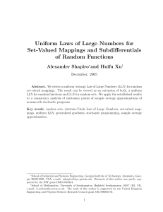 Uniform Laws of Large Numbers for Set-Valued Mappings and Subdifferentials Alexander Shapiro