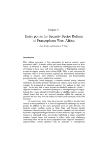 Entry points for Security Sector Reform in Francophone West Africa Chapter 11