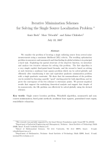 Iterative Minimization Schemes for Solving the Single Source Localization Problem ∗ Amir Beck