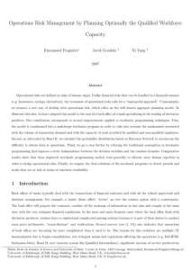 Operations Risk Management by Planning Optimally the Qualified Workforce Capacity Emmanuel Fragni` ere