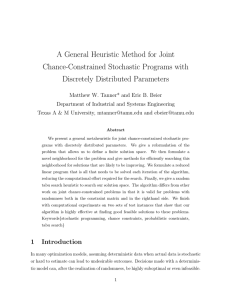 A General Heuristic Method for Joint Chance-Constrained Stochastic Programs with