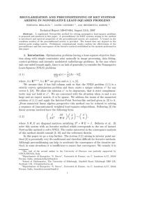 REGULARIZATION AND PRECONDITIONING OF KKT SYSTEMS ARISING IN NONNEGATIVE LEAST-SQUARES PROBLEMS