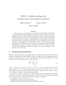 SDLS: a Matlab package for solving conic least-squares problems Didier Henrion J´