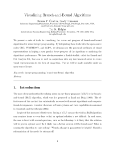 Visualizing Branch-and-Bound Algorithms Osman Y. ¨ Ozaltın, Brady Hunsaker