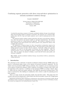 Combining segment generation with direct step-and-shoot optimization in intensity-modulated radiation therapy