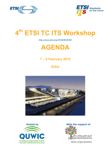 4 ETSI TC ITS Workshop AGENDA