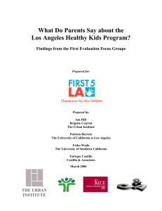What Do Parents Say about the Los Angeles Healthy Kids Program?