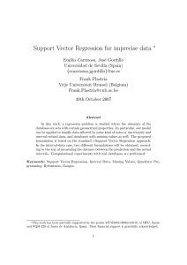 Support Vector Regression for imprecise data