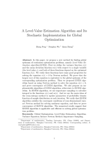 A Level-Value Estimation Algorithm and Its Stochastic Implementation for Global Optimization