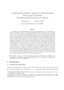 An Information Geometric Approach to Polynomial-time Interior-point Algorithms