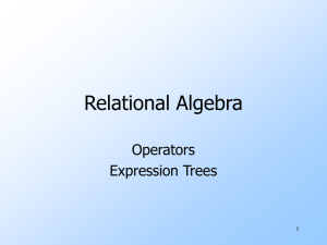 Relational Algebra Operators Expression Trees 1