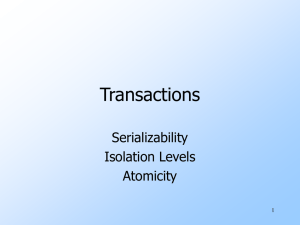 Transactions Serializability Isolation Levels Atomicity
