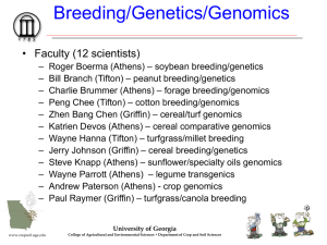 Breeding/Genetics/Genomics Dr. Boerma