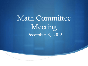 Math Committee PowerPoint 12/3/2009