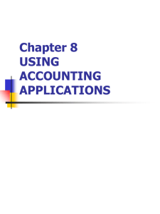 Chapter 8 USING ACCOUNTING APPLICATIONS