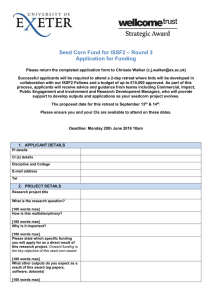 – Round 3 Seed Corn Fund for ISSF2 Application for Funding