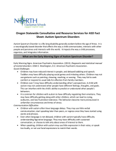 Oregon Statewide Consultative and Resource Services for ASD Fact