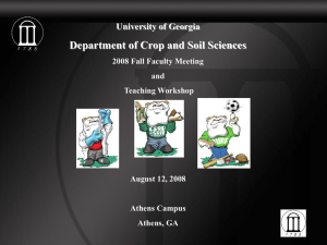 Department of Crop and Soil Sciences University of Georgia and