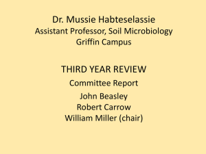 Dr. Mussie Habteselassie THIRD YEAR REVIEW
