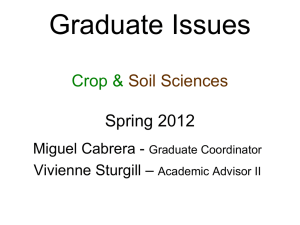 Graduate Issues Crop &amp; Soil Sciences Spring 2012