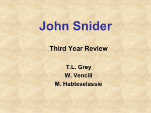 John Snider Third Year Review T.L. Grey W. Vencill