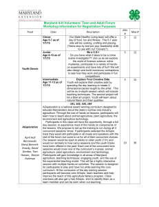 Click Here For Forum Classes Selection Descriptions