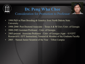Dr. Peng Chee, Promotion to Professor