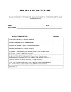 APSF Application Cover Sheet (Word document)