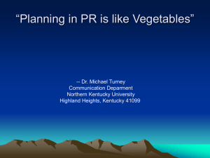 “Planning in PR is like Vegetables”