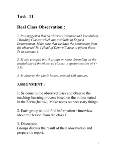 Task  11  Real Class Observation :